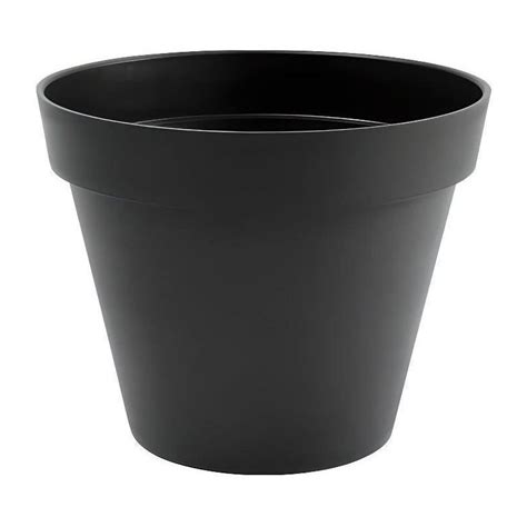 EDA Pot de fleur rond Toscane Ø 48 x H 40 cm 43 L Gris anthracite