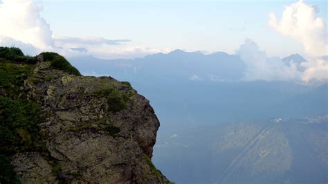 View of the mountains in the warm evening light 20013313 Stock Video at ...