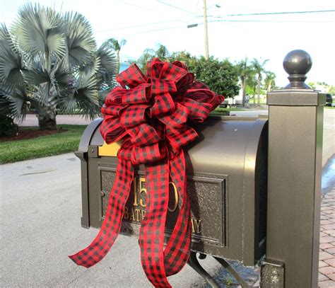 Mailbox Bow Waterproof Bow Buffalo Plaid Bow Outdoor Bow Etsy