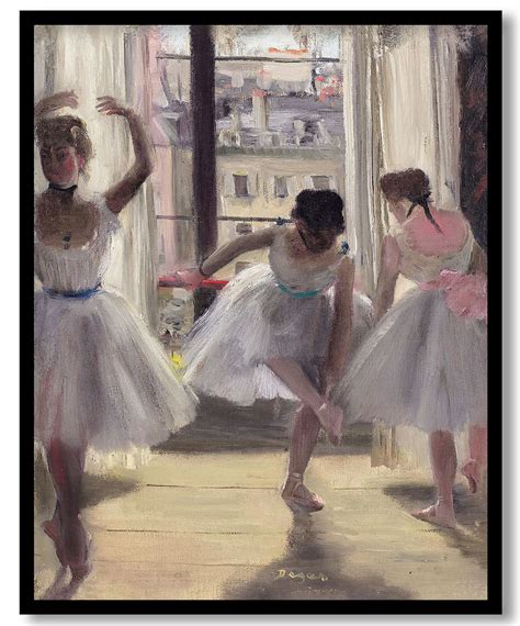 Three Dancers In An Exercise Hall By Edgar Degas Wall Art