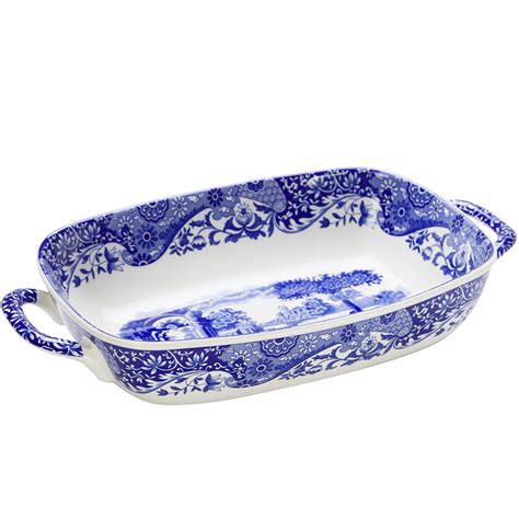 Spode Blue Italian Two Handled Serving Dish Peters Of Kensington