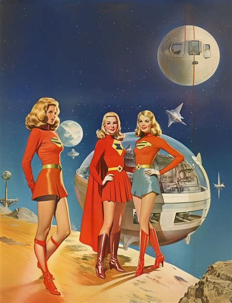 Girls In Space 50s 60s Style Vintage Sci Fi Terry Wing Flickr