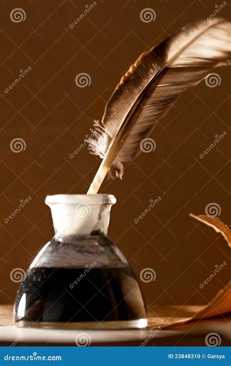 Feather And Ink Bottle Stock Photo Image Of Paper Inspiration