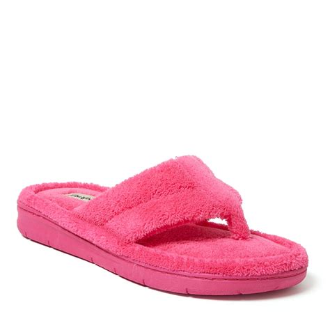 Dearfoams Women S Wrenley Terry Thong Flip Flop House Slipper Walmart