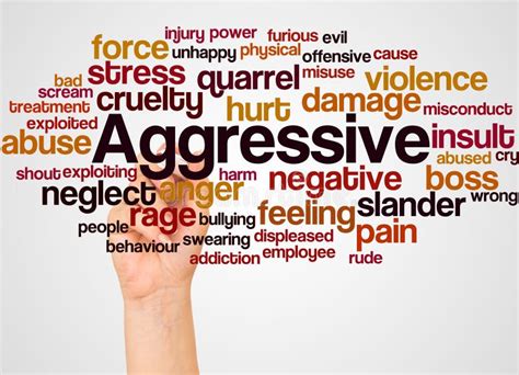 aggressive word cloud  hand  marker concept stock illustration