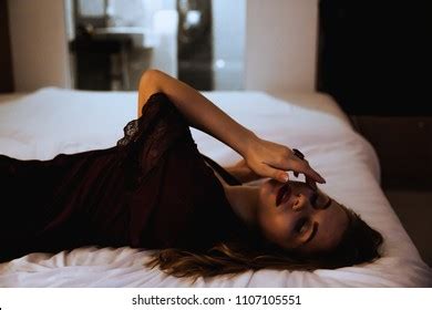 Sexy Blonde Beautiful Woman Red Lips Stock Photo Shutterstock