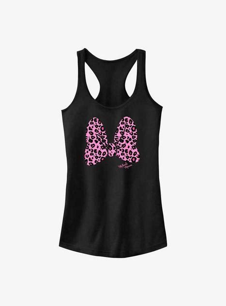 Disney Minnie Mouse Leopard Print Bow Girls Tank Black Hot Topic