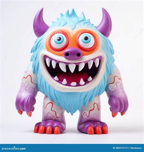 Colorful Monster Vinyl Toy With Playful Character Design Stock