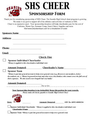 High School Cheer Sponsorship Letter - Fill Online, Printable, Fillable, Blank | pdfFiller