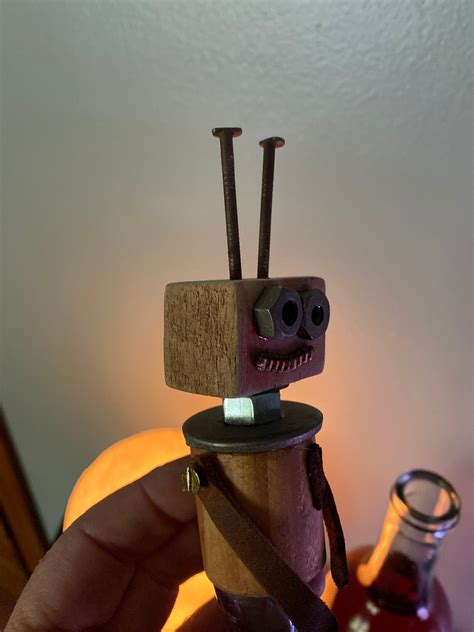 Robot Wine Bottle Stopper Barware Robot Art Gift Idea Etsy