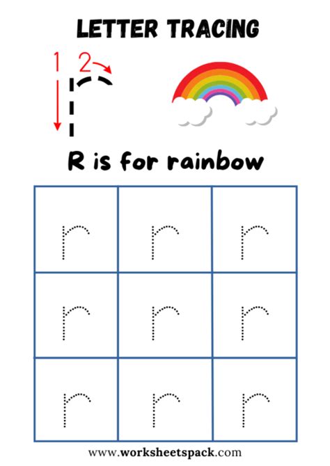 Tracing Worksheet For Letter R And Lowercase Infoupdate Org