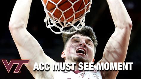 Virginia Tech S Hunter Cattoor Rocks The Rim Acc Must See Moment