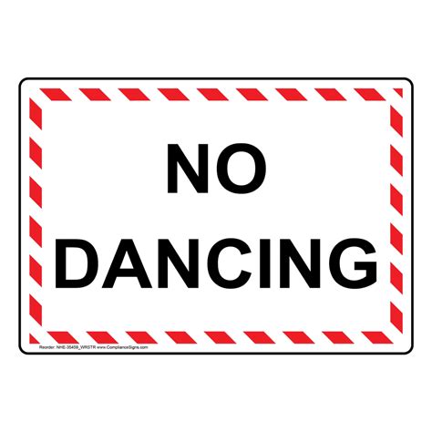 Recreation Policies / Regulations Sign - No Dancing