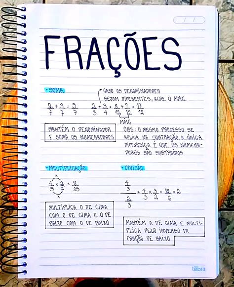 Mapa Mental Sobre FraÇÕes Maps4study