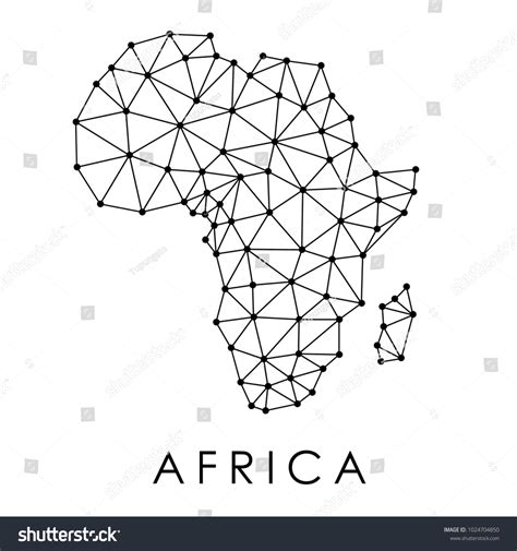 Africa Map Vector Connected Dots Simple Image Vectorielle De Stock Libre De Droits