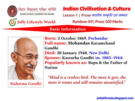 P Indian Civilization And Culture Summary Mahatma Gandhi Bihar Board