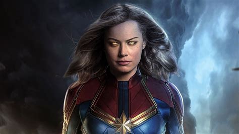 Captain Marvel Movie 2019 Brie Larson as Carol Danvers 4K Wallpaper Captain Marvel (Movie 2019 ...