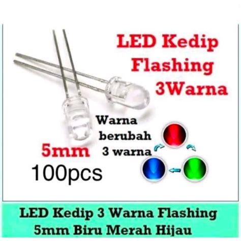 Jual Lampu Led 5mm RGB Merah Hijau Biru 10 Pcs Shopee Indonesia