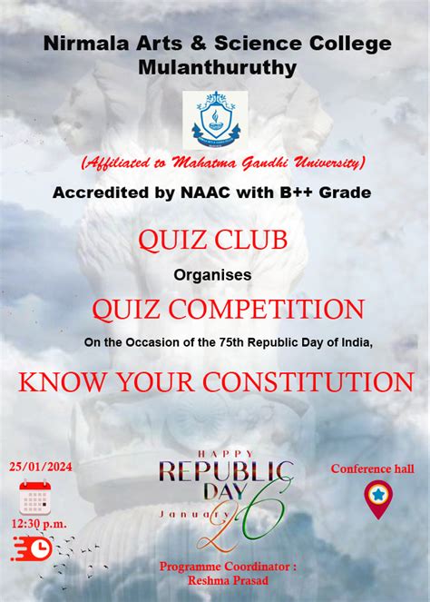 Constitution Quiz Nirmala Arts And Science College Mulanthuruthy