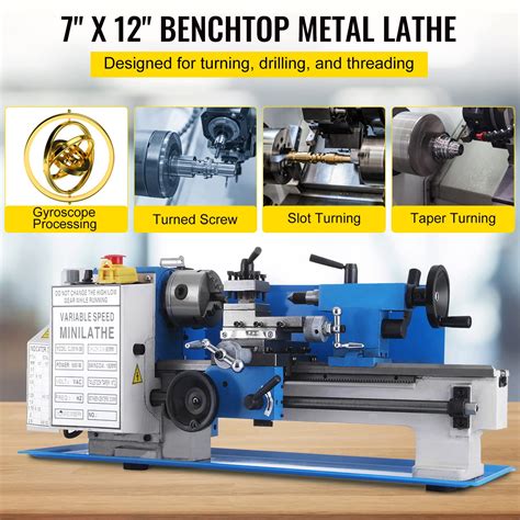 Mophorn Metal Lathe 7 X 12 Inch Precision Mini Metal Lathe 2250 RPM