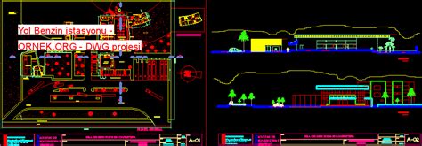 Proje Sitesi Yol Benzin Istasyonu Autocad Projesi