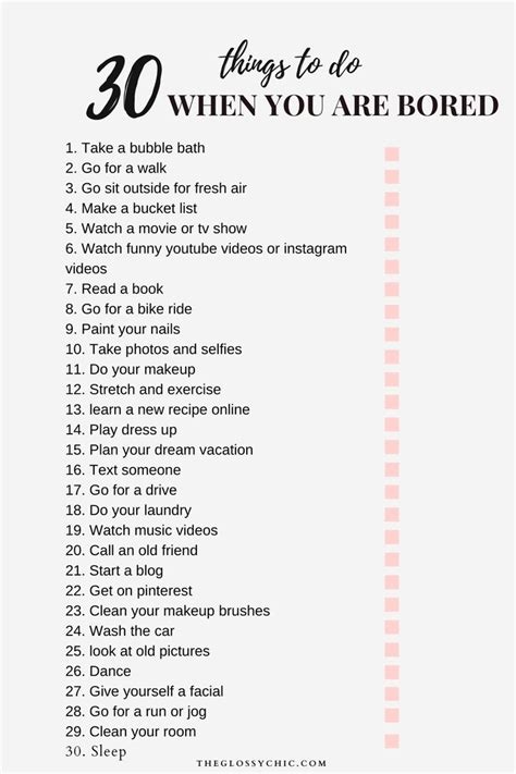 30 Things To Do When You Are Bored The Glossychic Productive Things