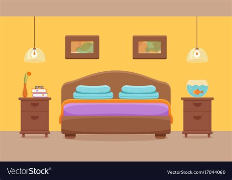 Hotel Room Interior Royalty Free Vector Image Vectorstock