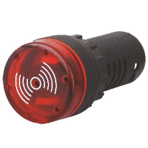 Luz Piloto LED Zumbador 22 Mm Para Paneles De Control 230V Rojo