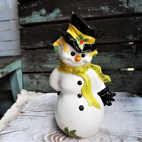 Ceramic Snowman Etsy