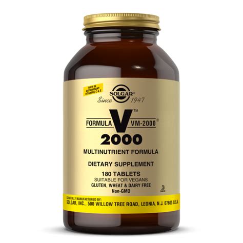 Formula VM 2000 Tablets Multinutrient System General Health Solgar