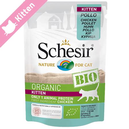 Schesir Bio Organic Kitten Food Chicken Pouches 85g • Pet Food Malta