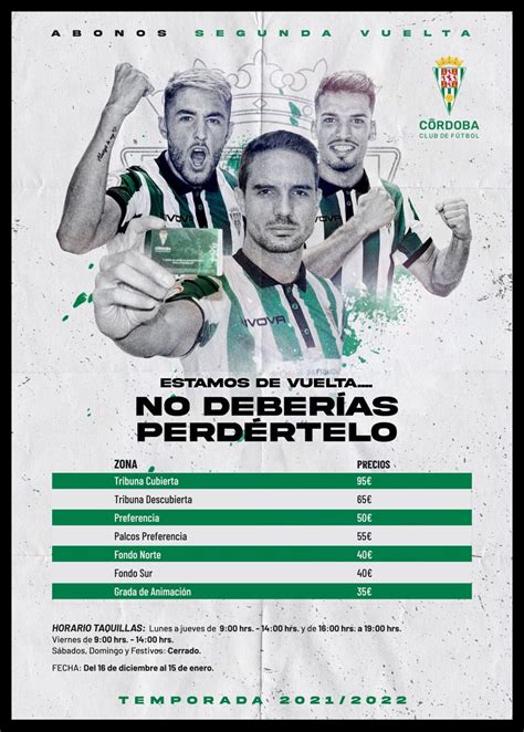 Abonos Para La Segunda Vuelta C Rdoba Cf Web Oficial