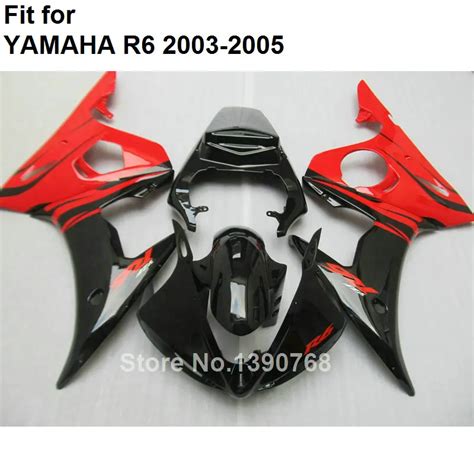 Motorcycle Bodywork Fairing Kit For Yamaha R6 2003 2004 2005 Red Black