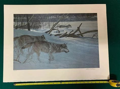 1978 Robert Bateman Wolf Pack In Moonlight Limited Edition Hand Signed