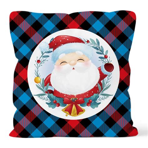 Juliy Santa Claus Pillowcase Christmas Pillow Cover Hidden Zipper