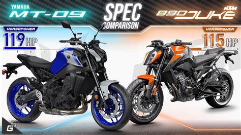 Yamaha MT 09 2021 Vs KTM Duke 890 2021 Specs Comparison YouTube