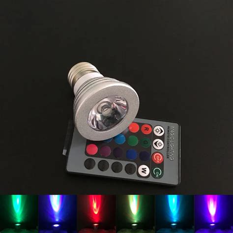 5pc Mini 3W RGB LED Spotlight Lamp E27 E14 MR16 GU10 220V 85 265V LED