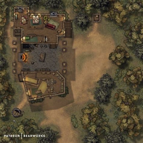 Rural Blacksmith Map Czrpg Bearworks Maps Battlemaps Dungeon