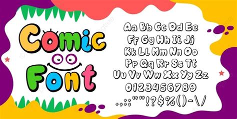 Comics Bubble Font Cartoon Type Vector Typography Cartoon Groovy PNG