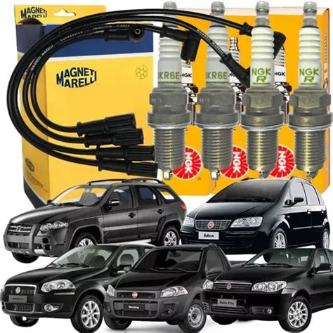 Kit Cabos E Velas Fiat Palio Siena Strada Idea Fire Flex Frete grátis