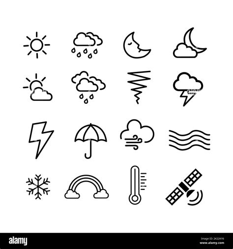 Weather Outline Icon Modern Weather Icons Set Vector Illustration