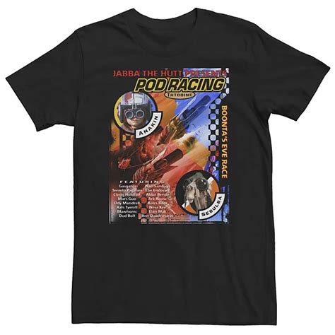 Big And Tall Star Wars Jabba The Hutt Presents Podracing Poster Tee