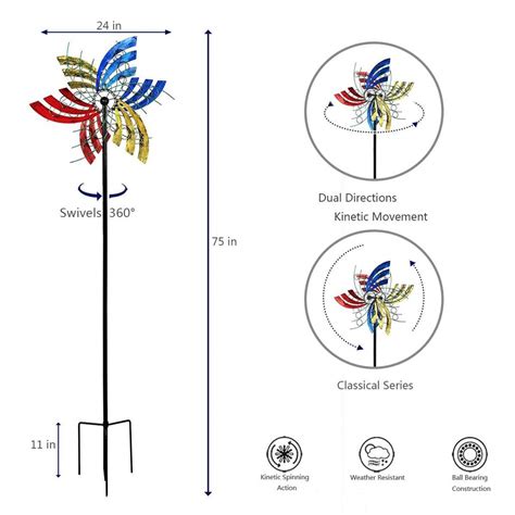 Wind Spinner In Huge Wind Catcher Colorful Patio Dual Direction