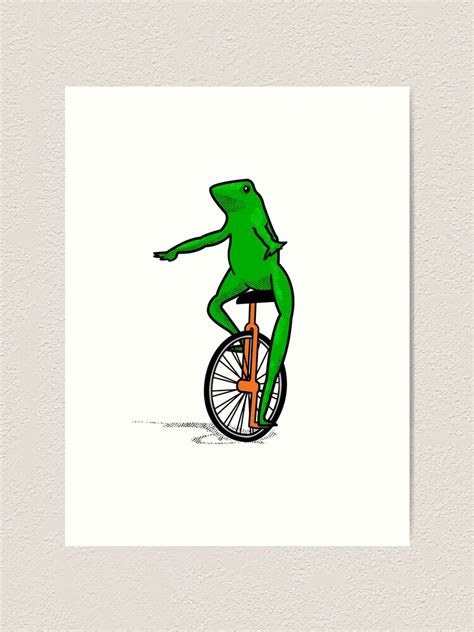 Dat Boi Unicycle Frog T Shirt Art Print For Sale By Dumbshirts