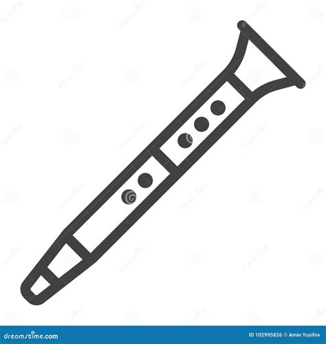 Clarinet Line Art Drawing On White Vector Illustration Cartoondealer