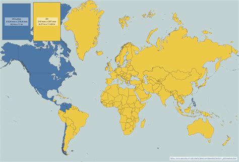 Paper sizes world map - Vivid Maps