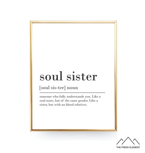 Soul Sister Definition Print Soul Sister Gift for Best Friend ...