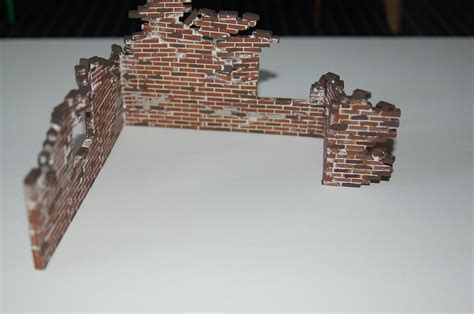 Shelled Brick Walls Plastic Model Military Diorama Kit 1 35 Scale