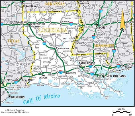 Printable Road Map Of Louisiana