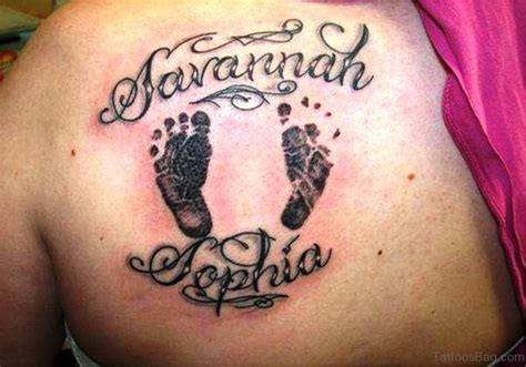 Cute Baby Footprint Tattoos On Shoulder